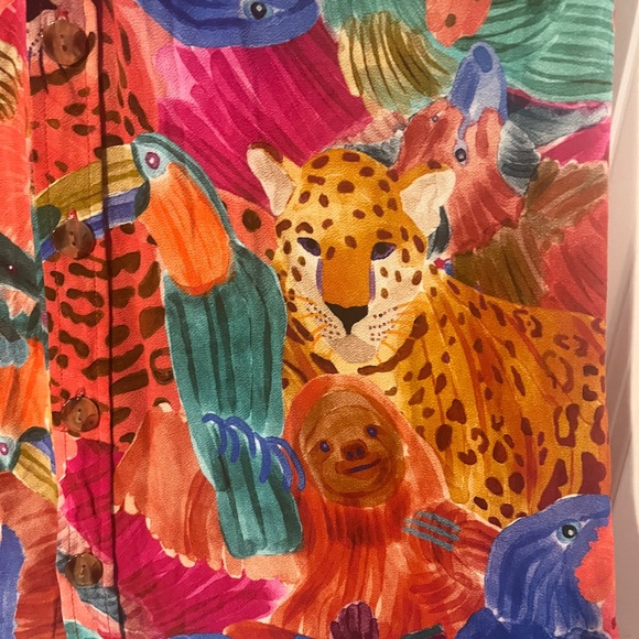 Farm Rio Vibrant Animal Print Shirt - Picture 6 of 9